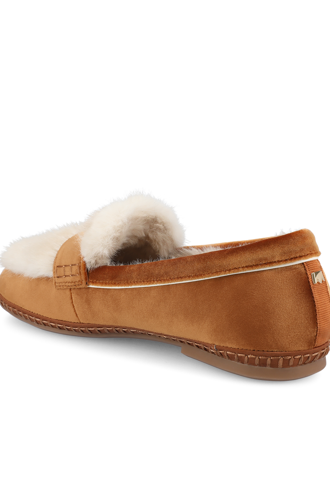 Haven Loafer Slipper | Tan Velvet, Faux Fur Lining, Anatomic Footbed 4