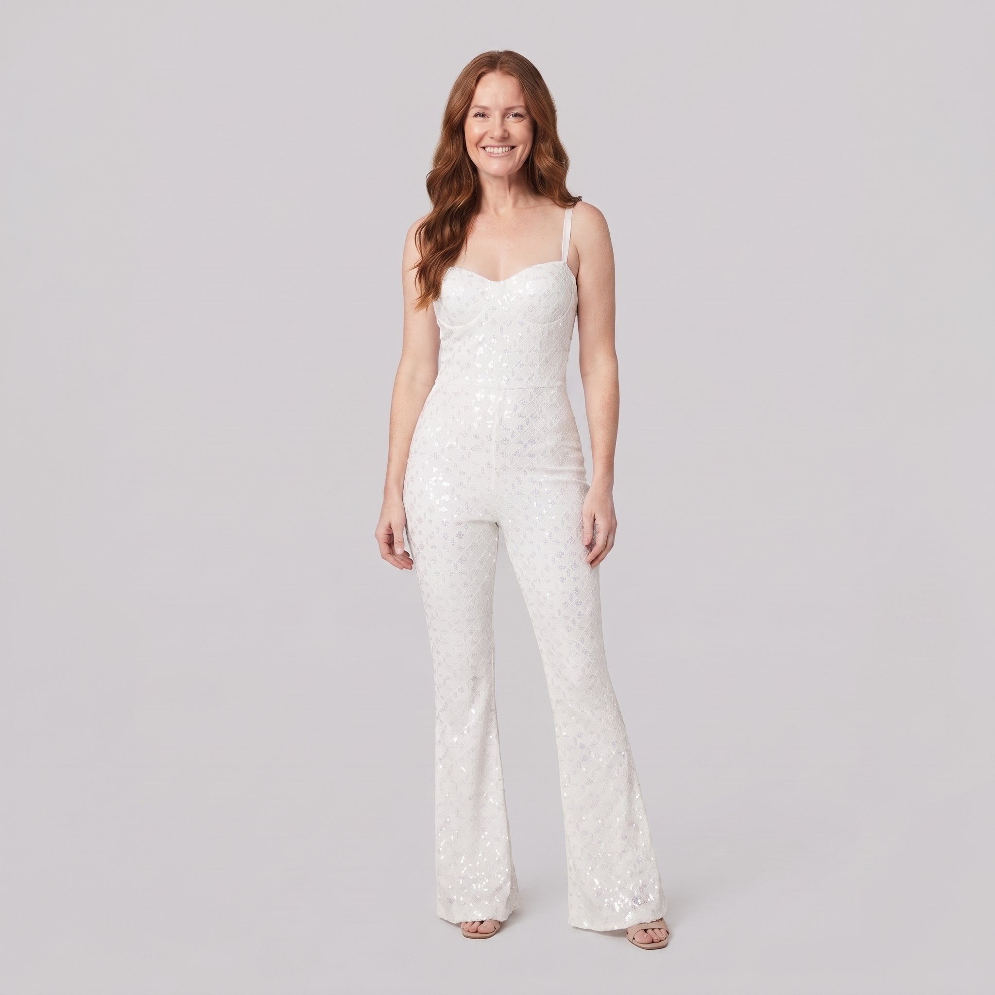 Haven Velvet Jumpsuit | White Sequin Detail, Corseted Fit 0