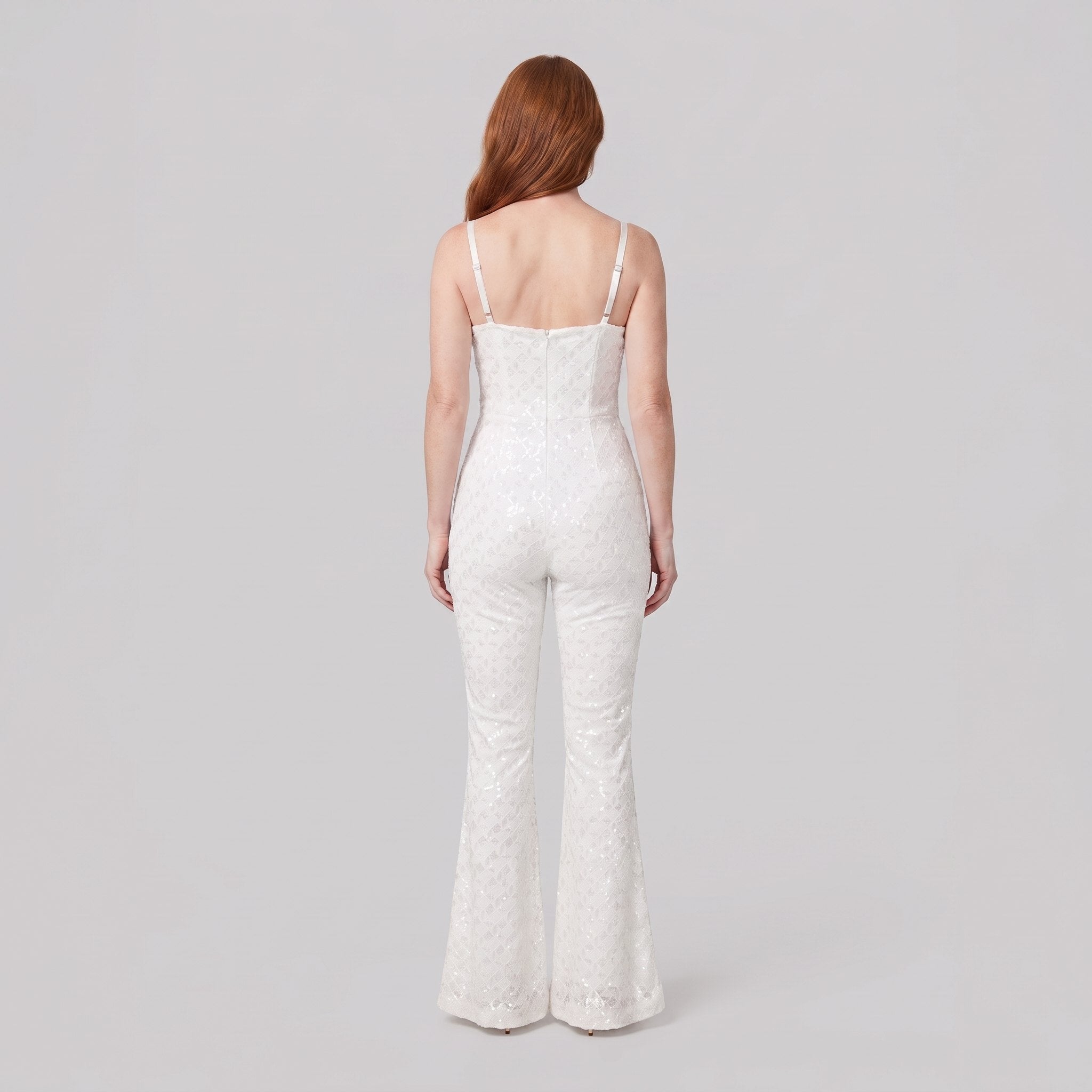 Haven Velvet Jumpsuit | White Sequin Detail, Corseted Fit 3