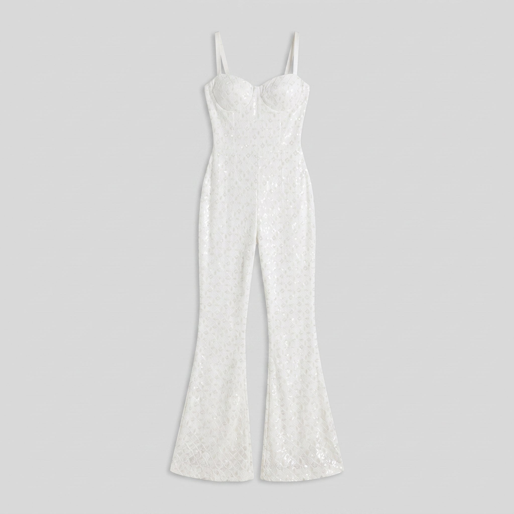 Haven Velvet Jumpsuit | White Sequin Detail, Corseted Fit 4