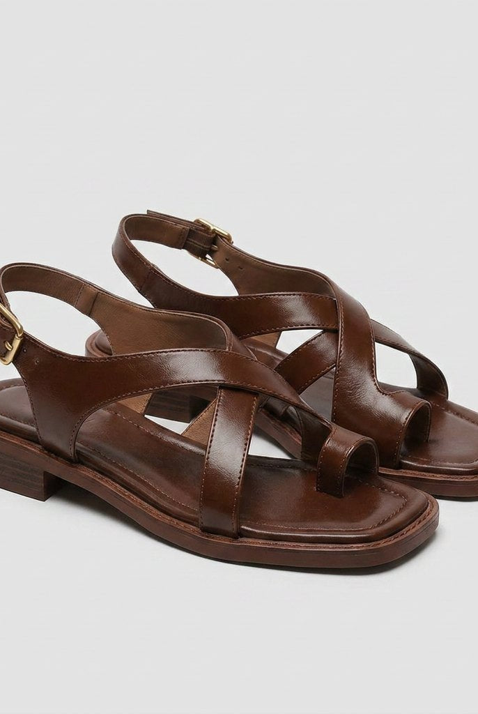 Ivy Cross Sandals for Women | Italian Leather, Orthopedic Cushioned 0