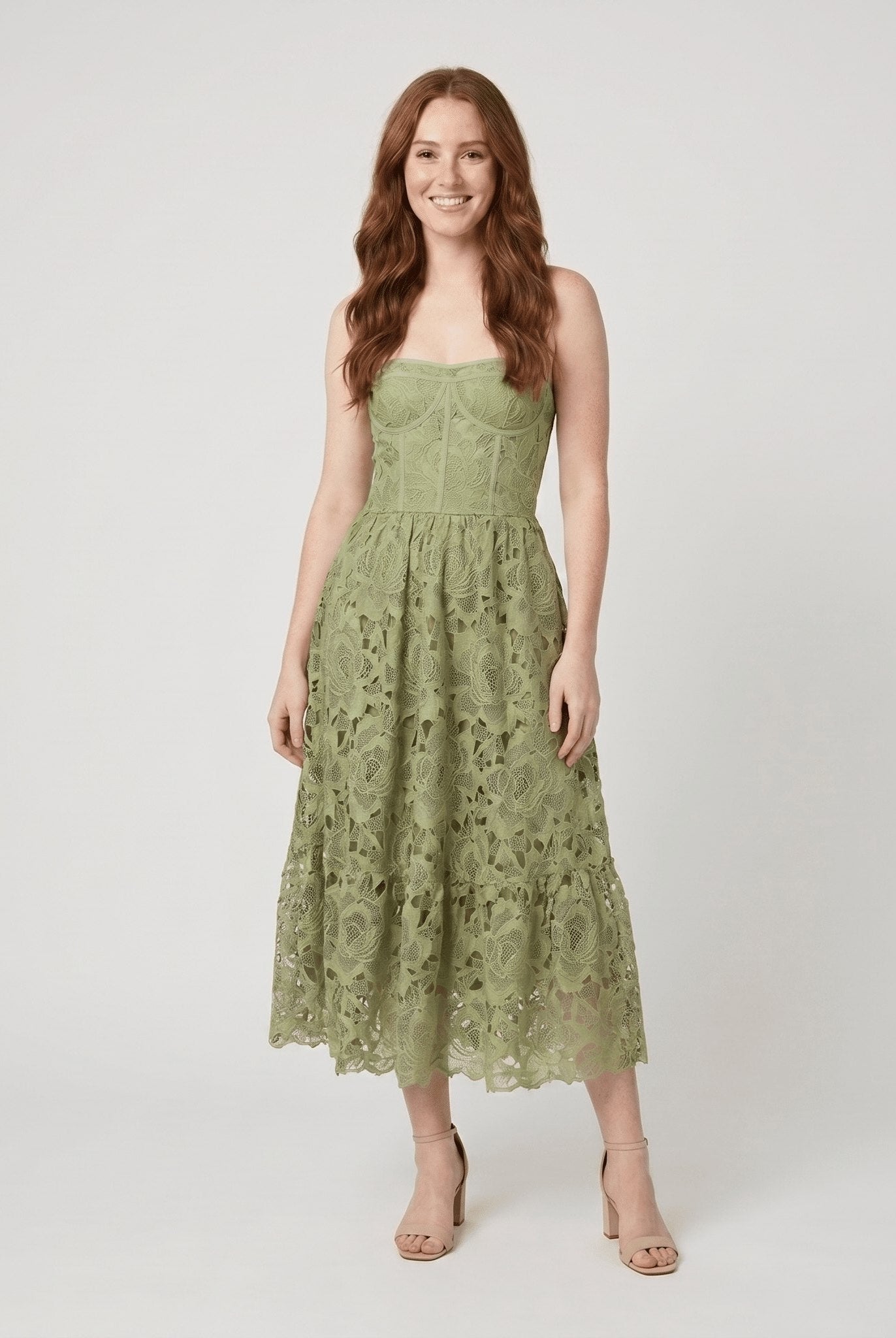 Ivy Midi Dress | Off the Shoulder Floral Embroidered Summer Dress 0