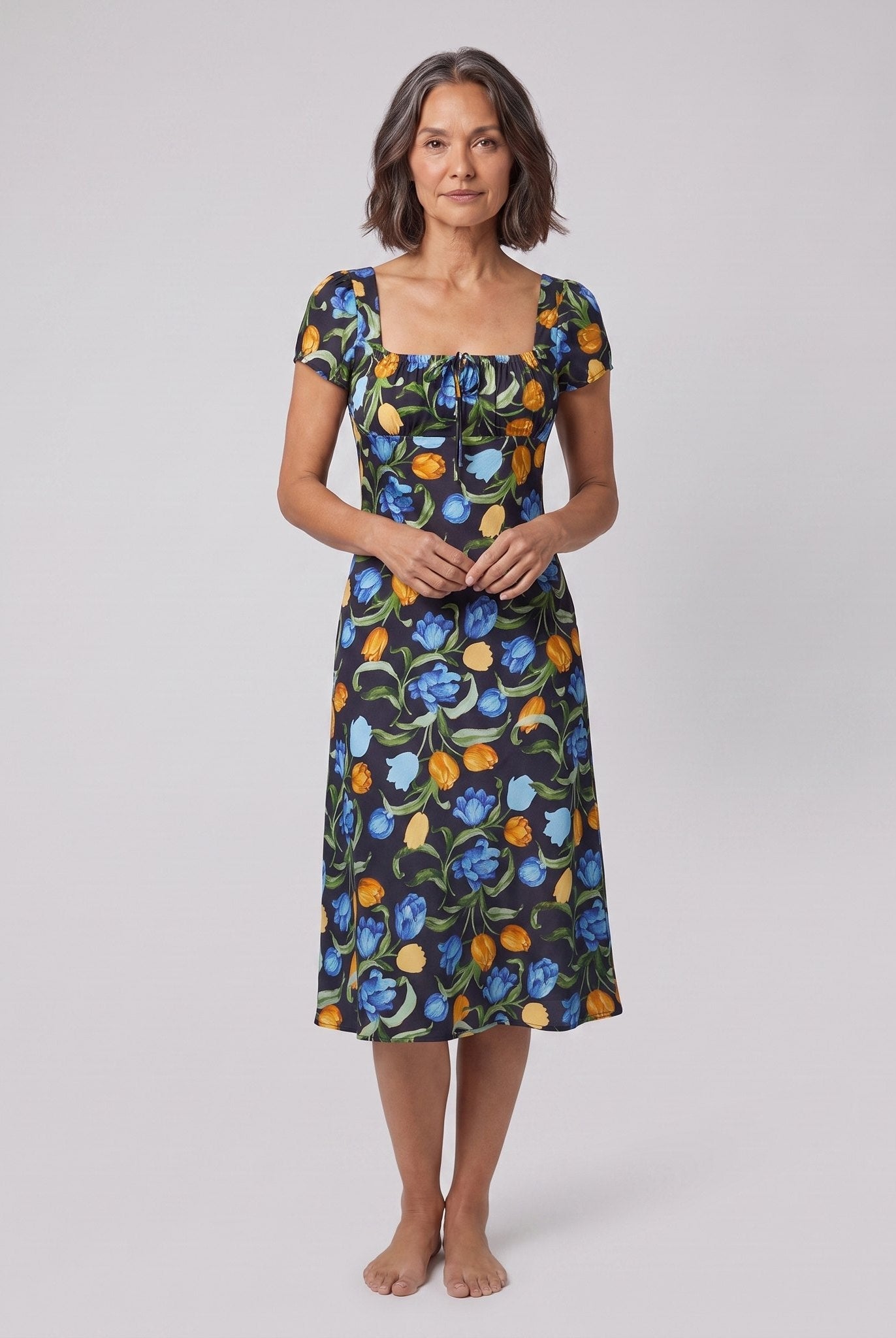 Ivy Summer Dress | Floral Print, Square Neckline, Lightweight 0