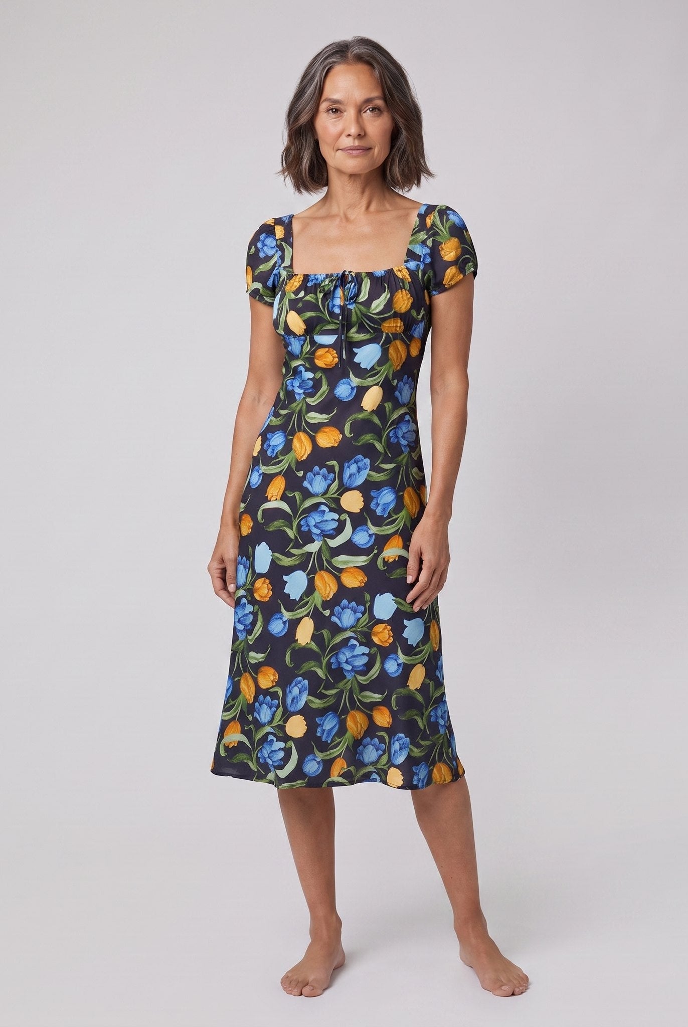 Ivy Summer Dress | Floral Print, Square Neckline, Lightweight 1