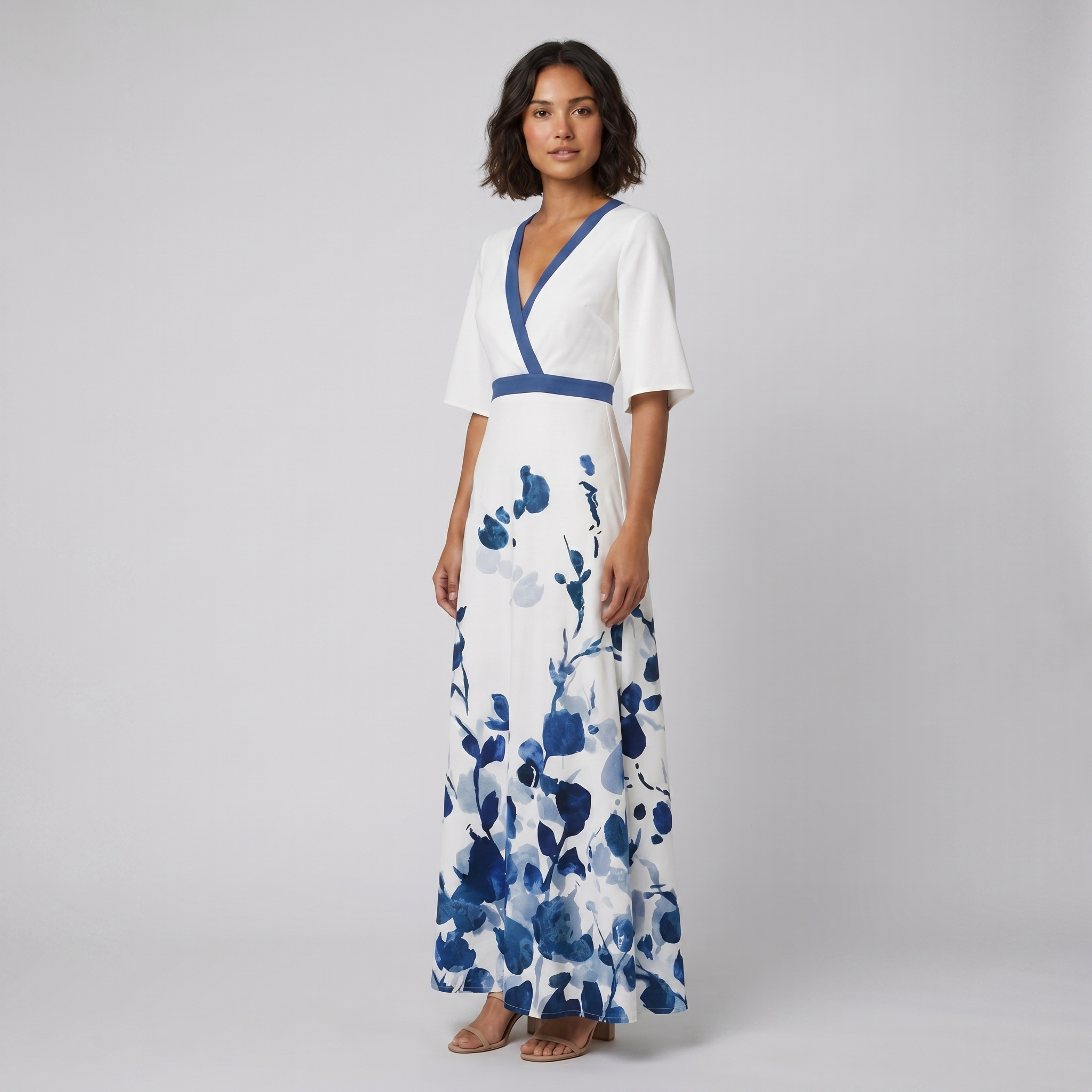 Jade Floral Maxi Dress | Soft Cotton, Tailored Fit Summer Dresses 1