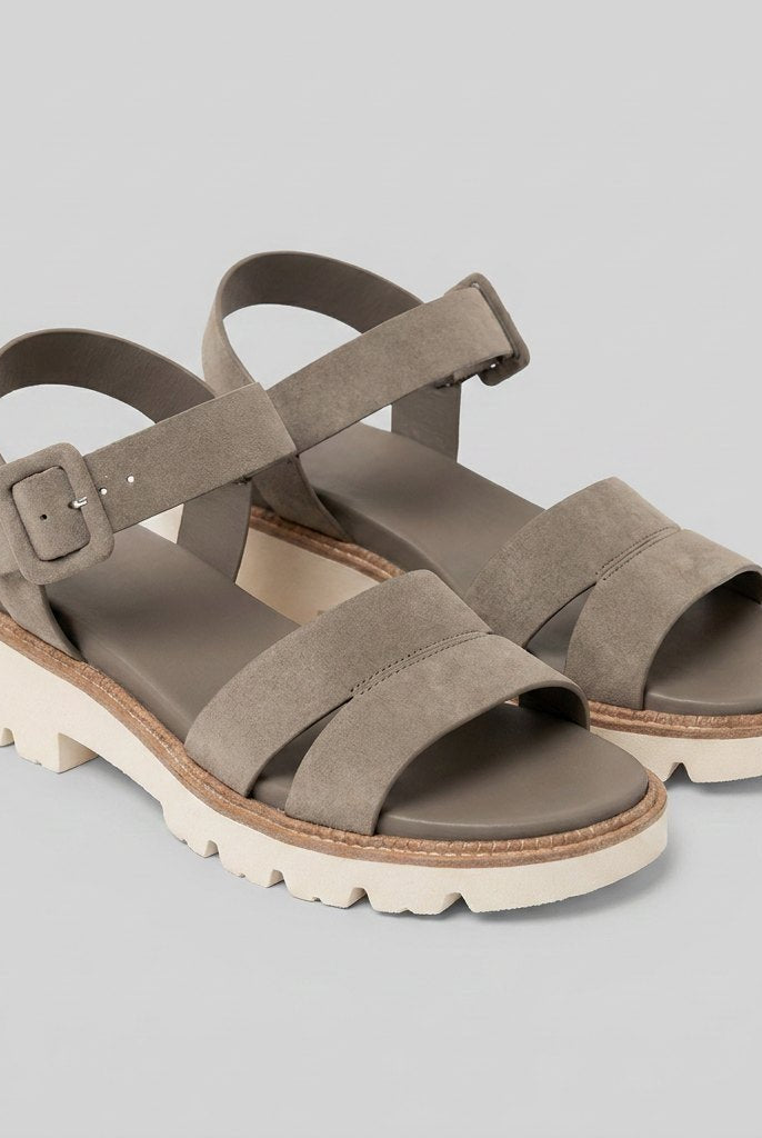 Jovia Black Platform Sandals | Adjustable Buckled Strap, Padded Insole 0
