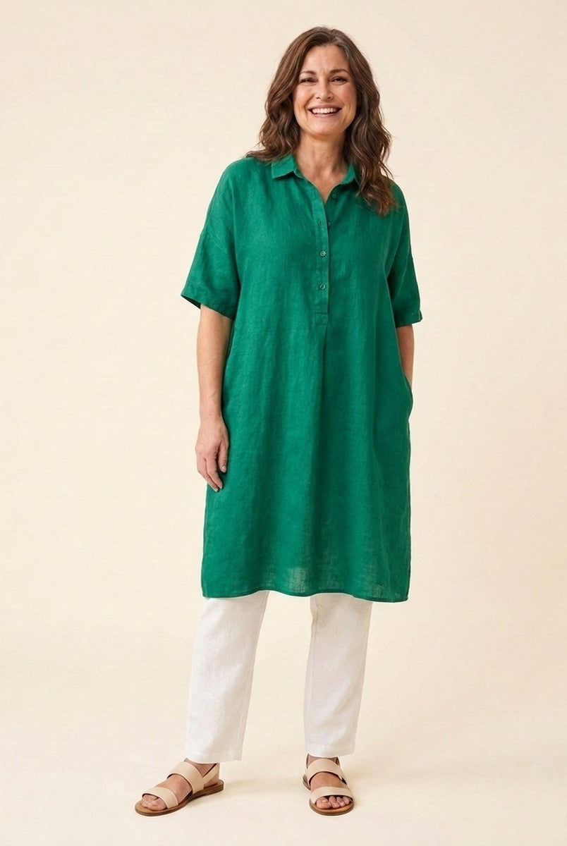 Jovia Women's Dress | Plus Size, Casual Linen Summer Dress 0