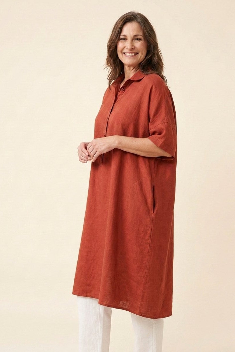 Jovia Women's Dress | Plus Size, Casual Linen Summer Dress 1