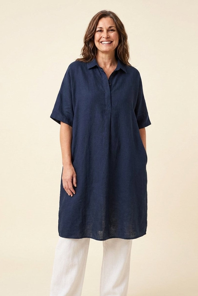 Jovia Women's Dress | Plus Size, Casual Linen Summer Dress 3