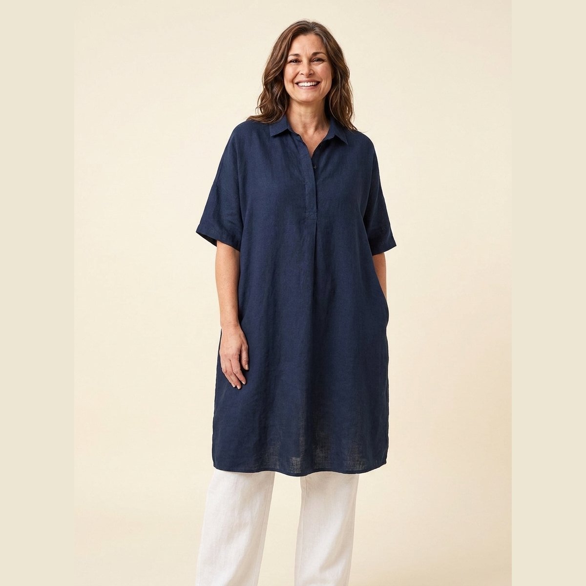 Jovia Women's Dress | Plus Size, Casual Linen Summer Dress 3