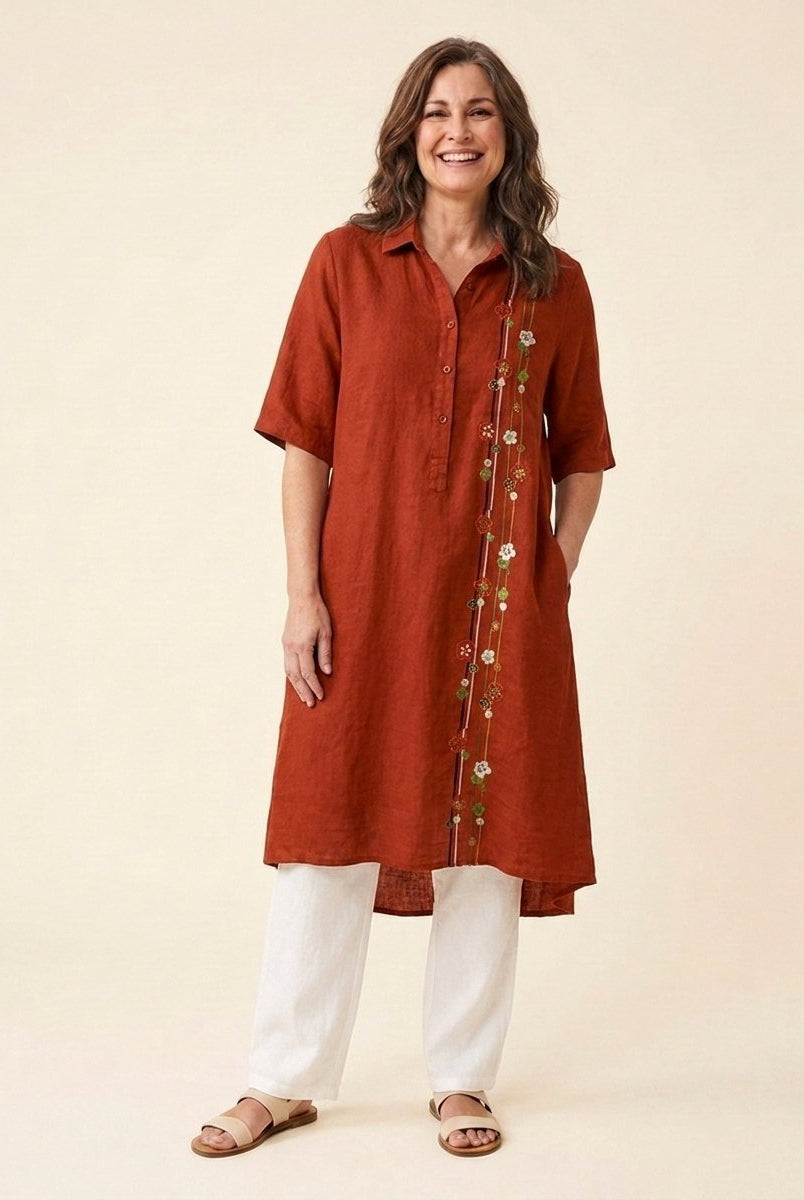 Jovia Women's Dress | Plus Size, Casual Linen Summer Dress 8