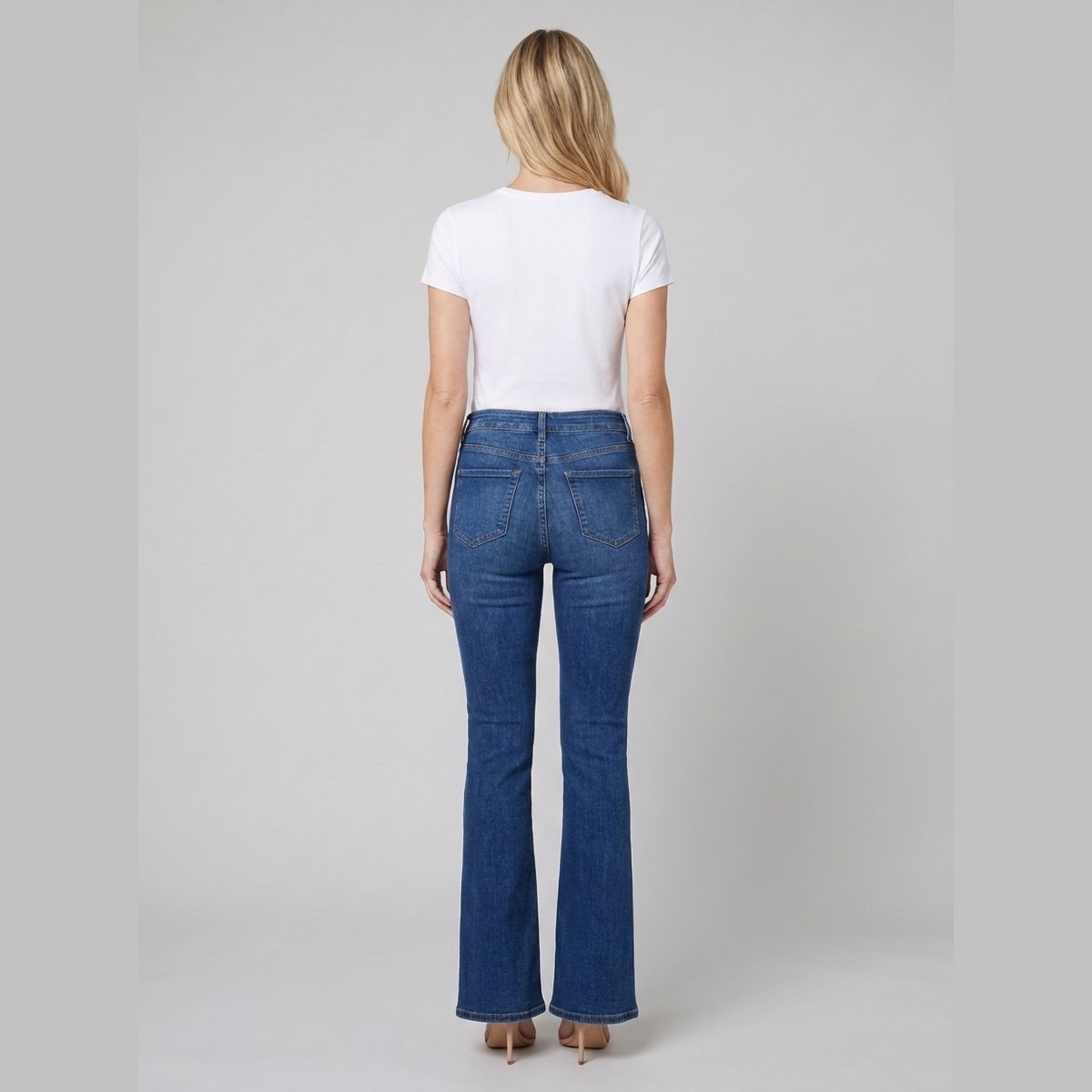 Kendra Flare Jeans Women | Mid-Wash Stretch Denim, Flared Leg 3