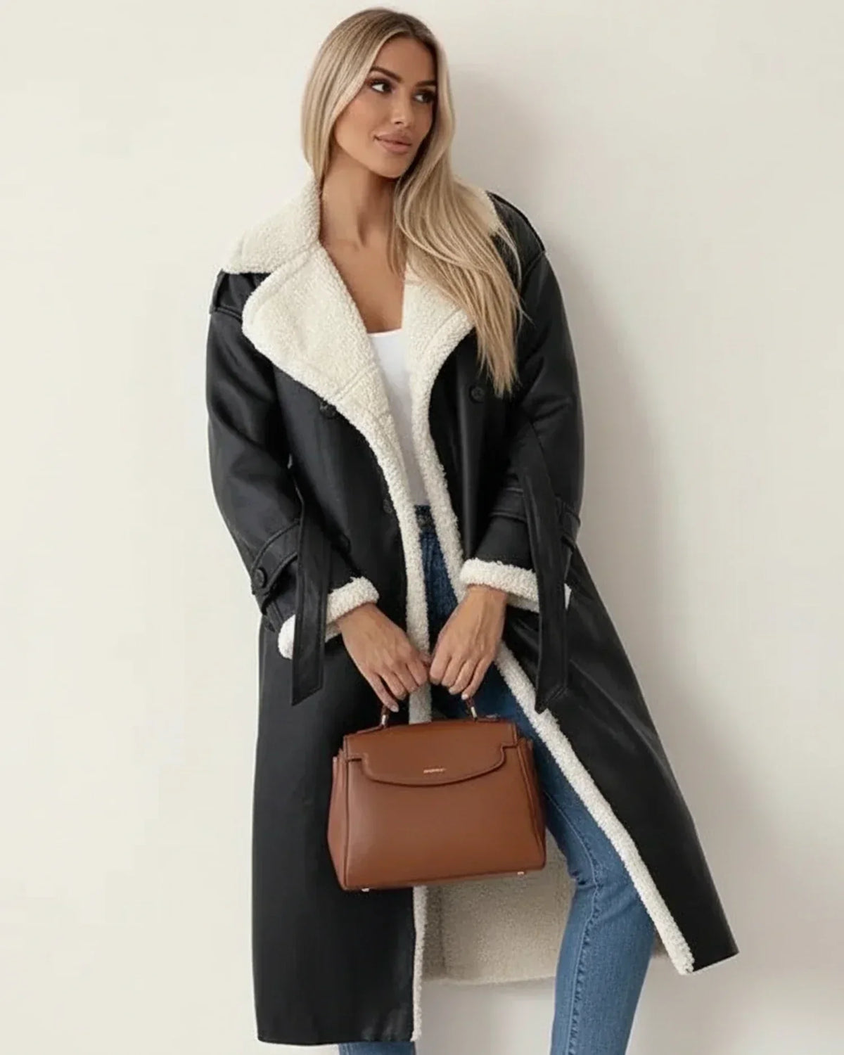 Kira Longline Winter Coat | Faux-Shearling Lined, Smooth Silhouette for Women 1
