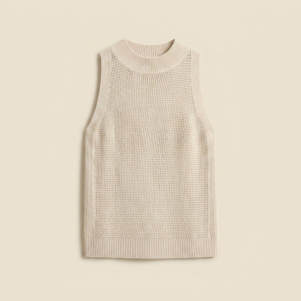 Kira White Tank Top for Women | Soft Knit, Regular Fit 3