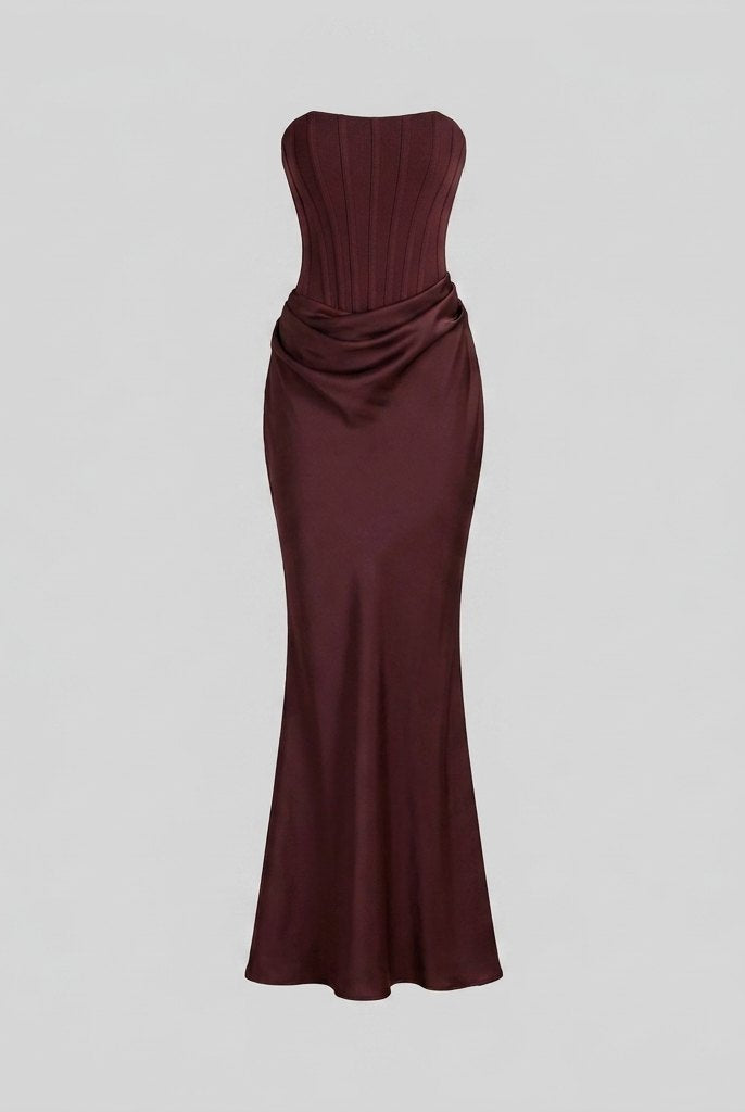 Kora Maxi Dress | Strapless Corset Bodice, Lace-Up Back, Floor-Length 3