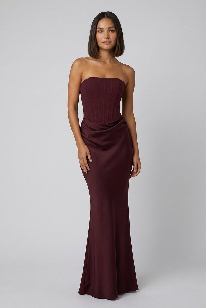 Kora Maxi Dress | Strapless Corset Bodice, Lace-Up Back, Floor-Length 5