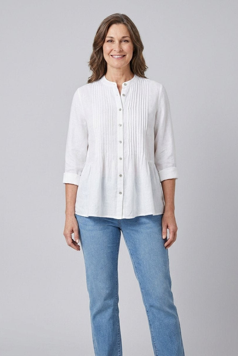 Lina Women's Tunic | Organic Linen, Loose Fit Tunic Top 0
