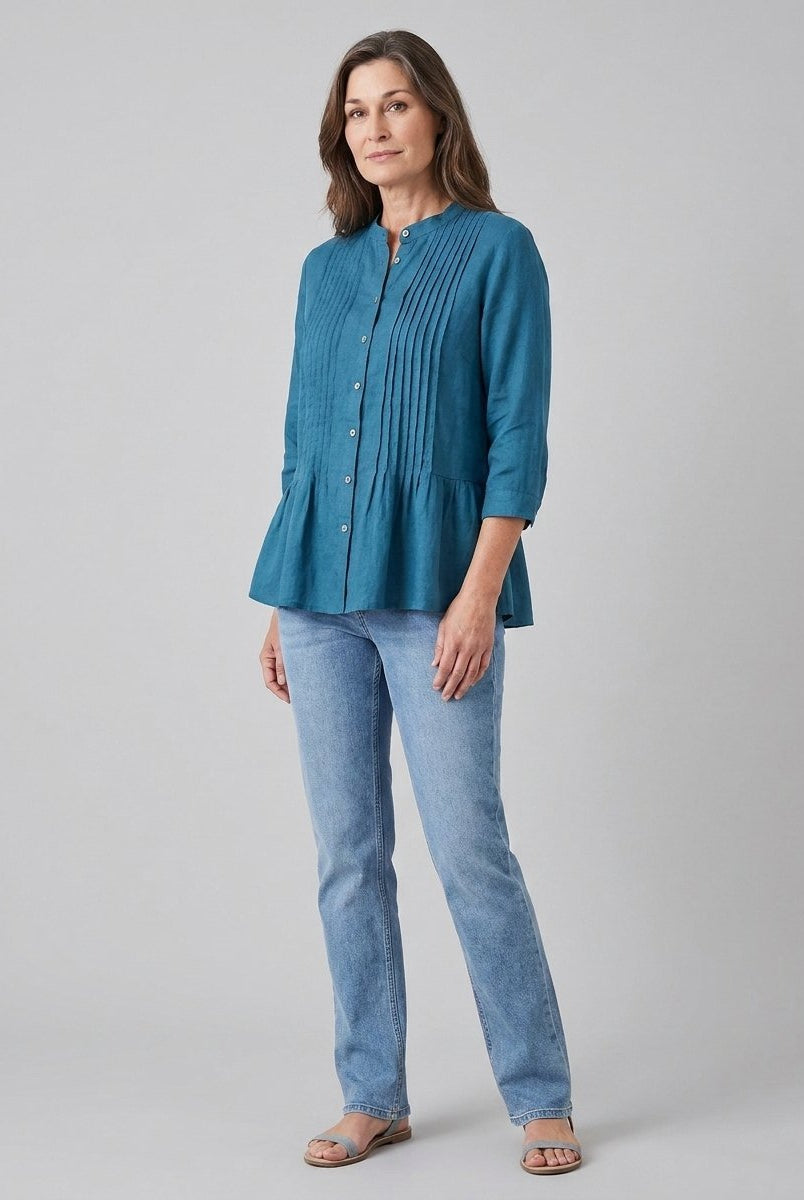 Lina Women's Tunic | Organic Linen, Loose Fit Tunic Top 1