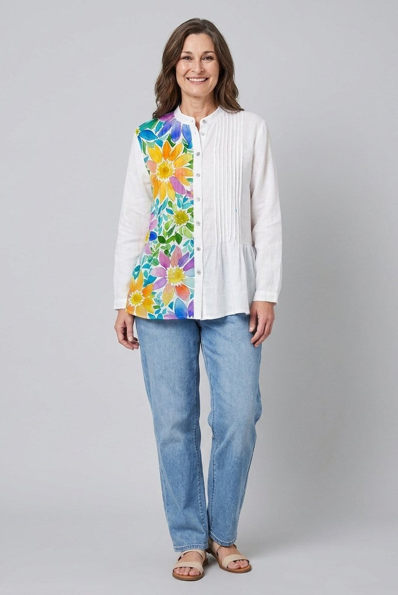 Lina Women's Tunic | Organic Linen, Loose Fit Tunic Top 3
