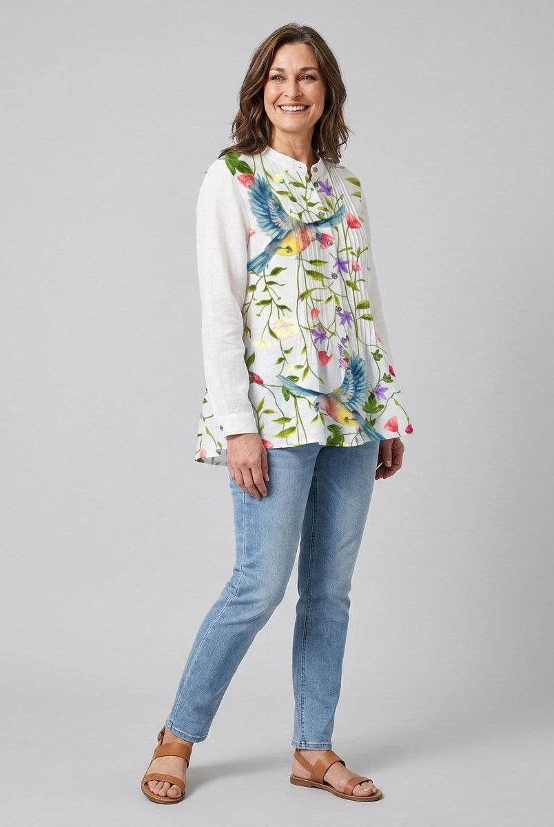 Lina Women's Tunic | Organic Linen, Loose Fit Tunic Top 4