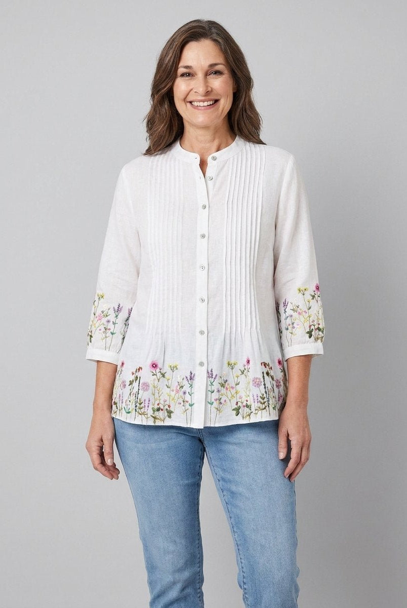 Lina Women's Tunic | Organic Linen, Loose Fit Tunic Top 7
