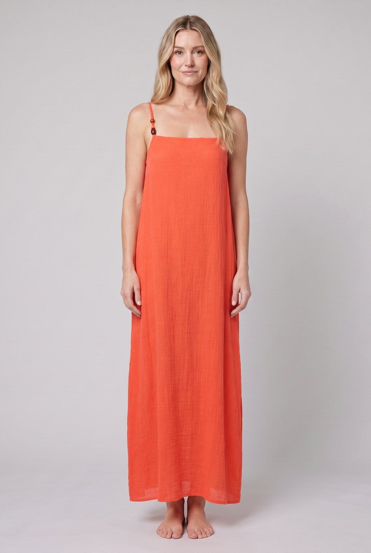 Liora Beach Cover Up Dress | Breathable Cotton Gauze, Adjustable Straps 0