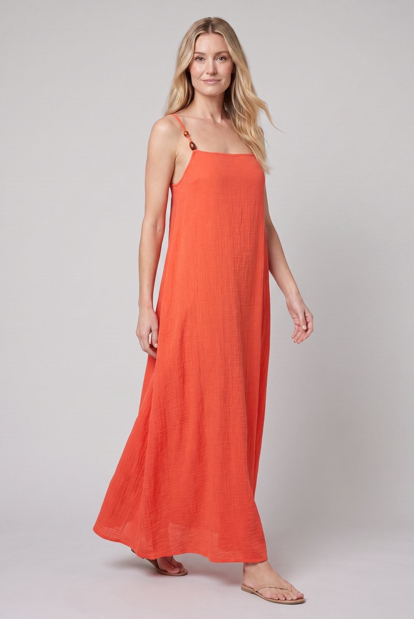 Liora Beach Cover Up Dress | Breathable Cotton Gauze, Adjustable Straps 2