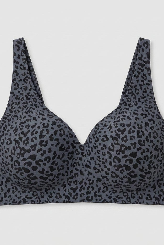 Liora Leopard Bra | Wireless, Soft Breathable Fabric, V-Neck Design 1