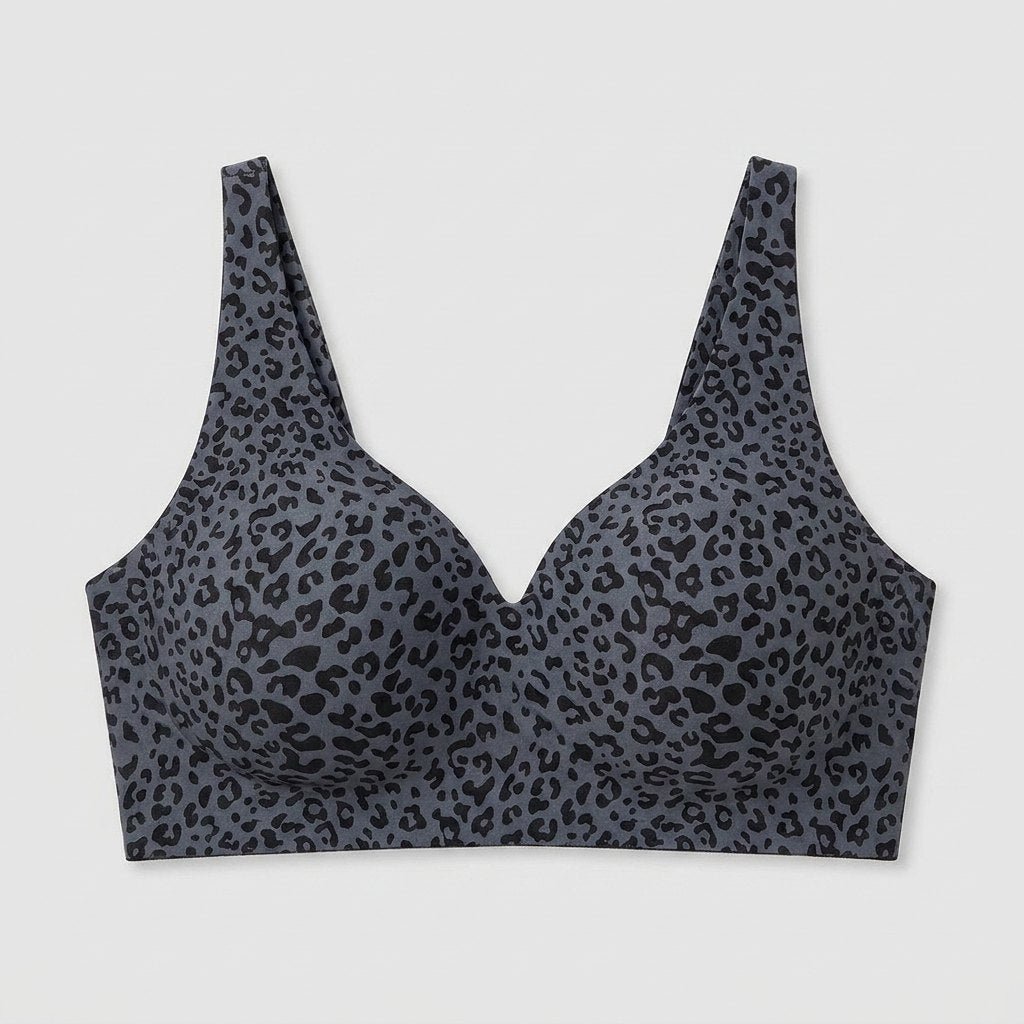 Liora Leopard Bra | Wireless, Soft Breathable Fabric, V-Neck Design 1