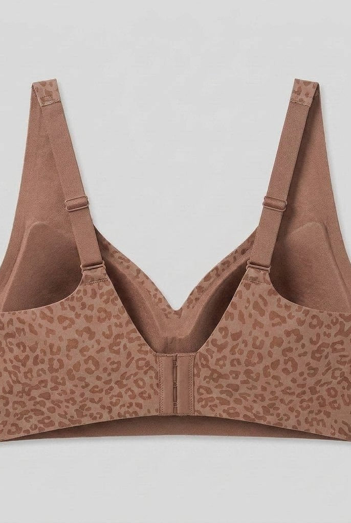 Liora Leopard Bra | Wireless, Soft Breathable Fabric, V-Neck Design 3