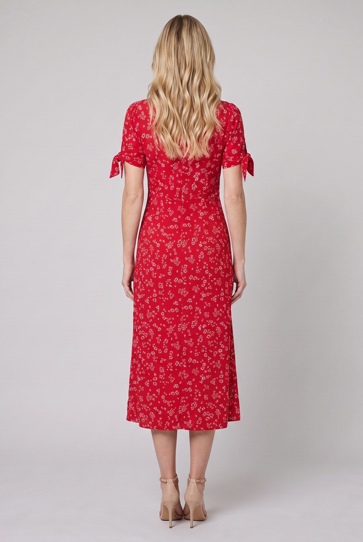Liora Midi Dress | Floral Print, Slim Fit, V-Neck for Wedding Guests and Summer Events 3