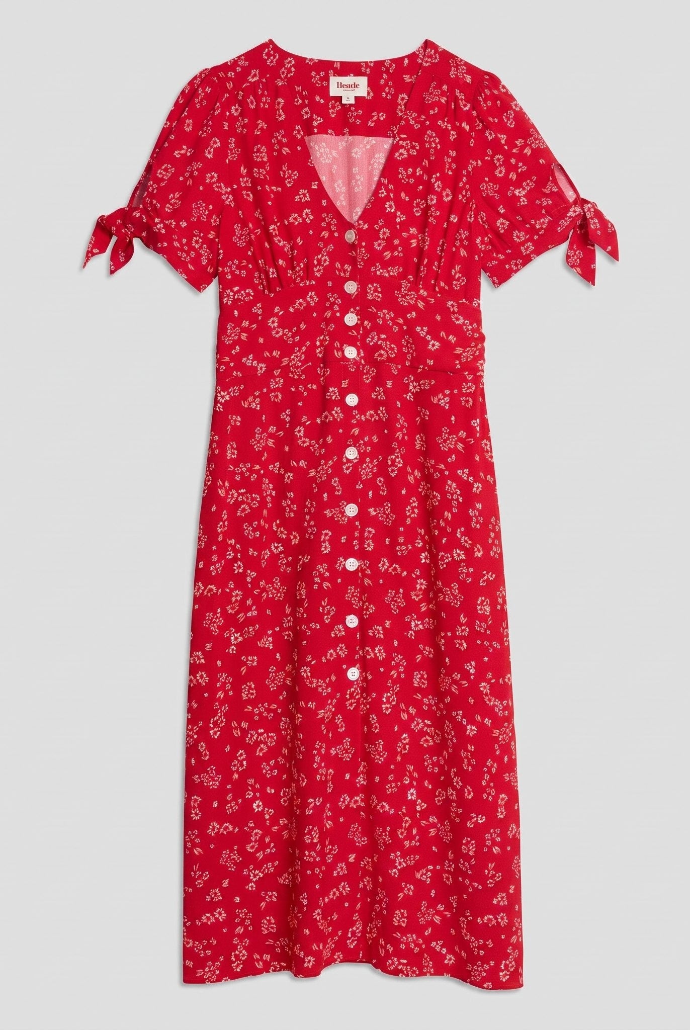 Liora Midi Dress | Floral Print, Slim Fit, V-Neck for Wedding Guests and Summer Events 4