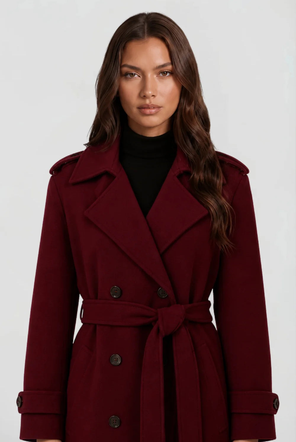 Long Tailored Wool Trench Coat 1