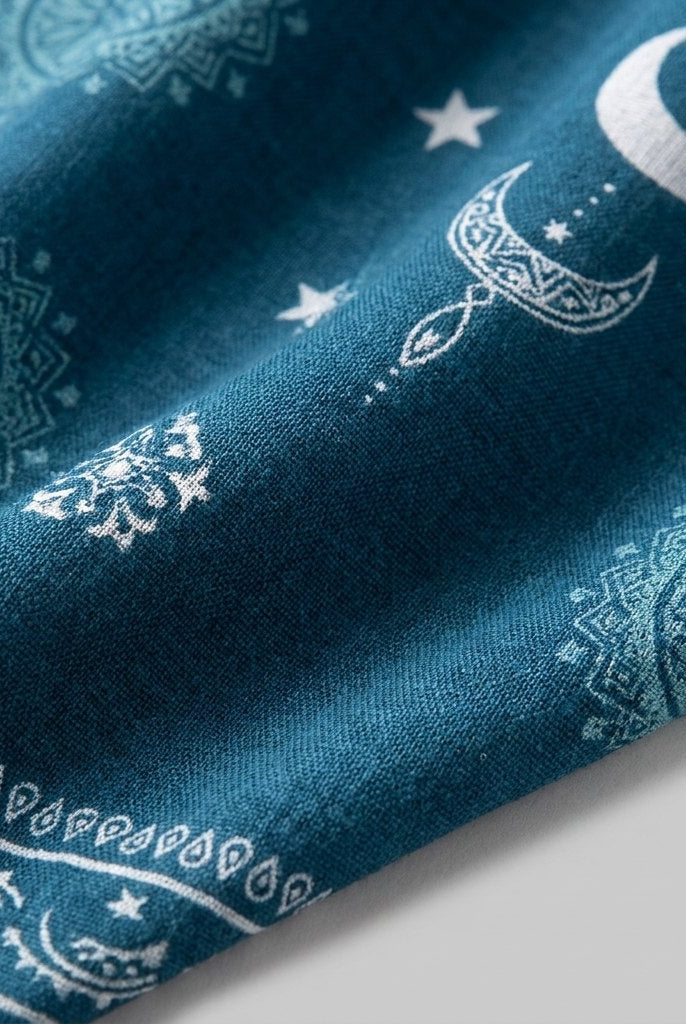 Luma Beach Kimono | Cotton Rayon Blend, Celestial Print 4