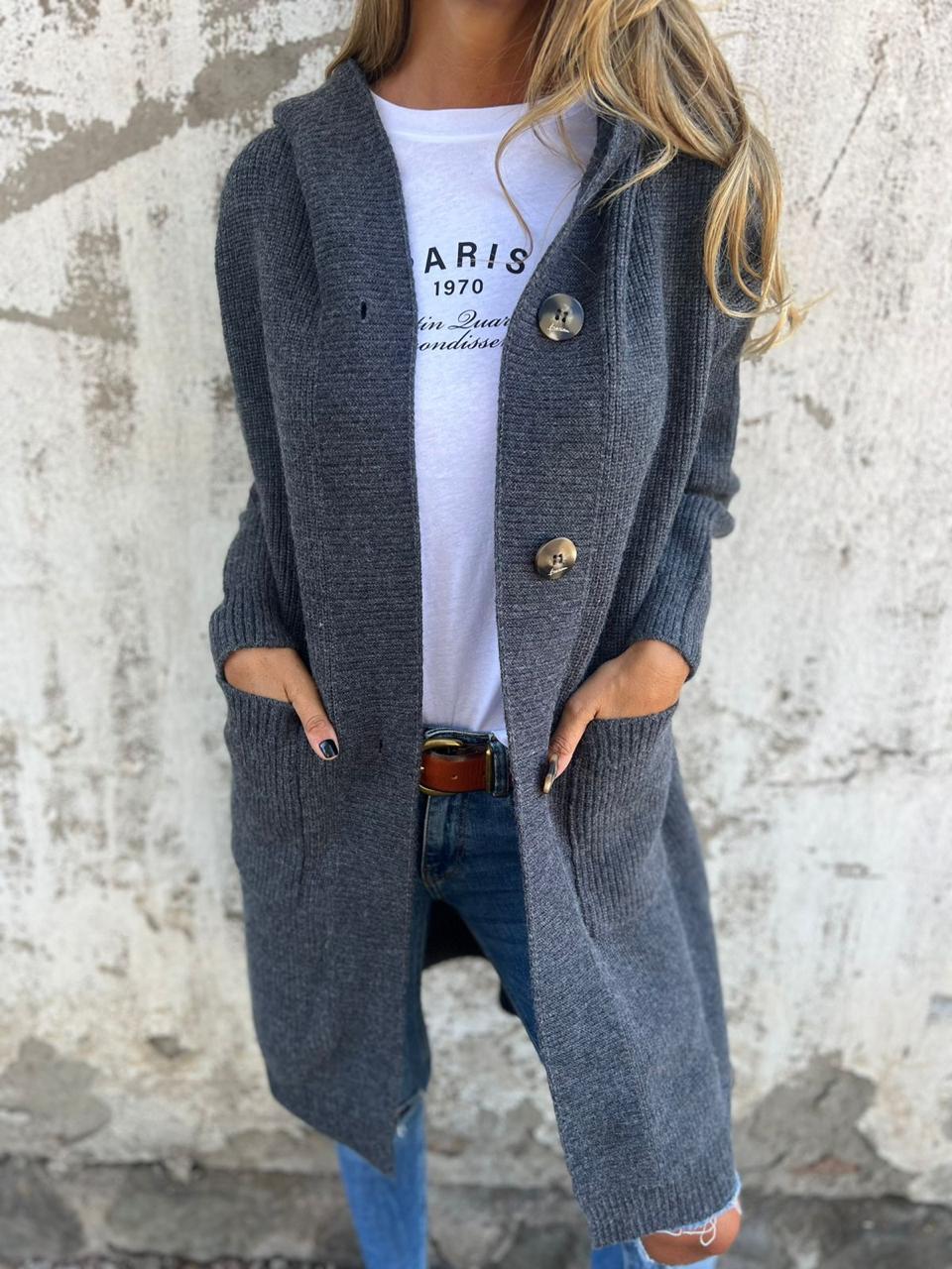 Mara Long Cardigan | Soft Draped Open Front Layering for Women 2