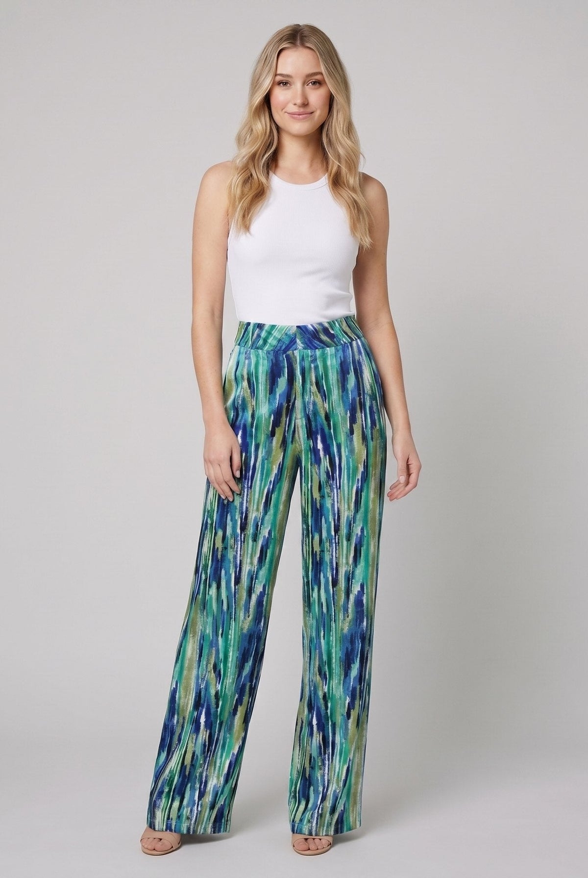 Mira High Waisted Pants | Marble Print, Soft Fabric, Full-Length 3