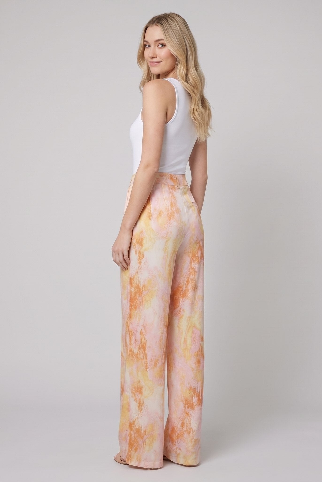 Mira High Waisted Pants | Marble Print, Soft Fabric, Full-Length 4