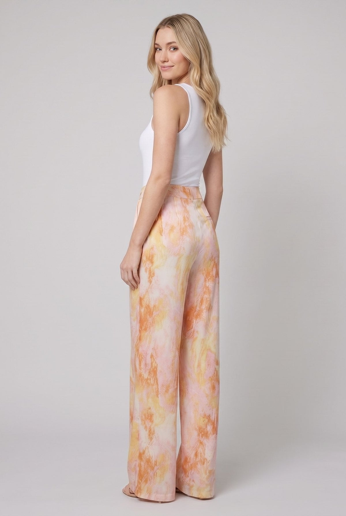 Mira High Waisted Pants | Marble Print, Soft Fabric, Full-Length 4