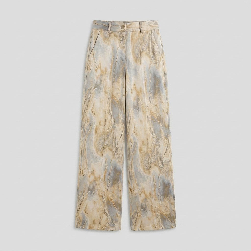 Mira High Waisted Pants | Marble Print, Soft Fabric, Full-Length 5