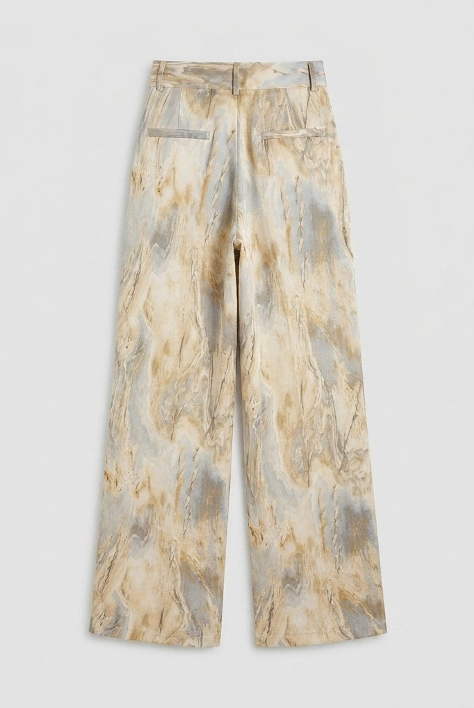 Mira High Waisted Pants | Marble Print, Soft Fabric, Full-Length 6