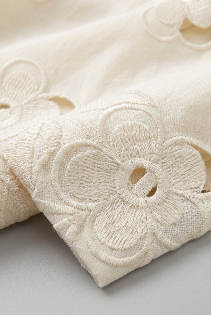 Mira Maxi Dress | Beige Cutwork, A-Line Silhouette for Summer Events 5