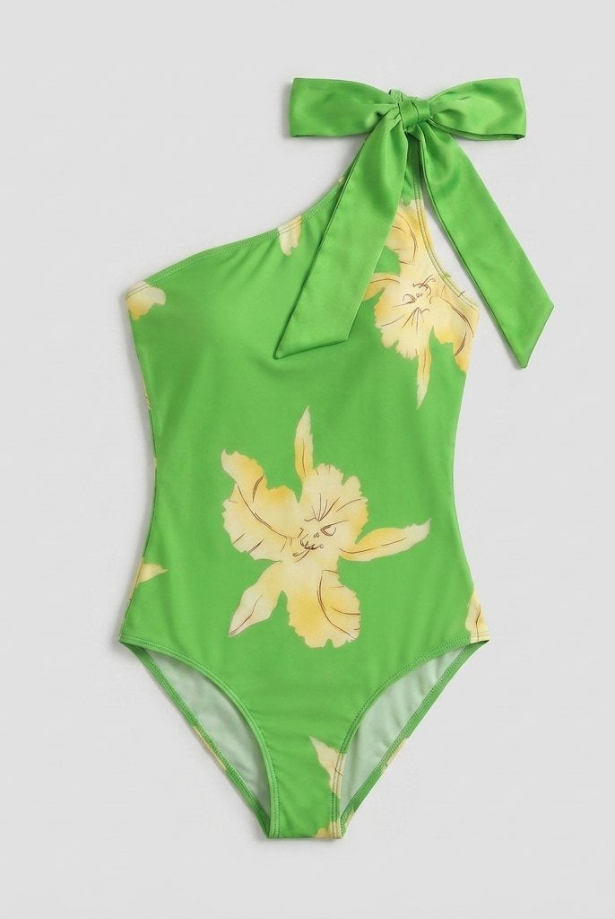 Mira One-Piece Swimsuit | Retro Floral Design, High Stretch 0