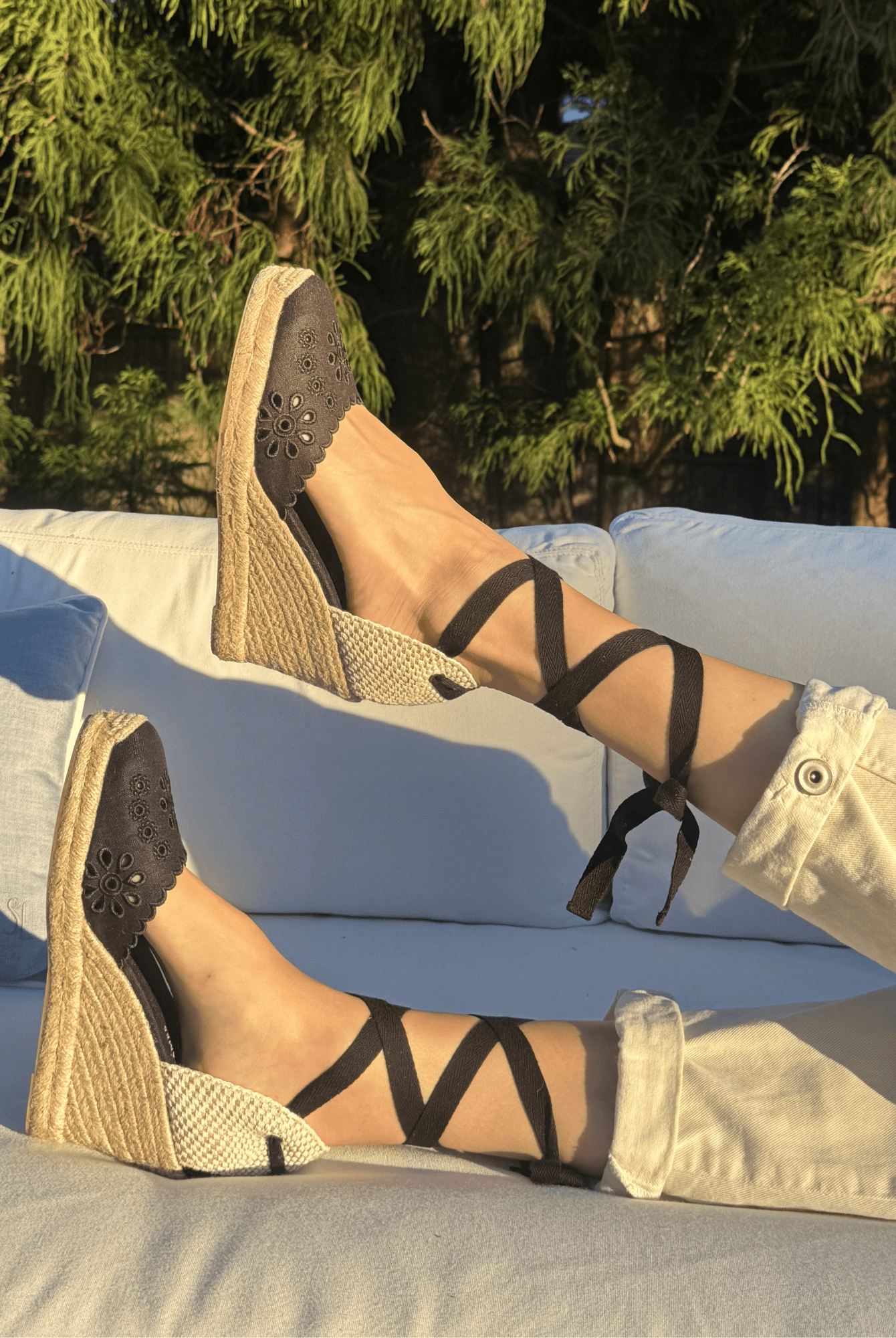 Mira Wedge Espadrille | 100% Linen, Jute Wrapped Heel, Womens Espadrille Wedges 1