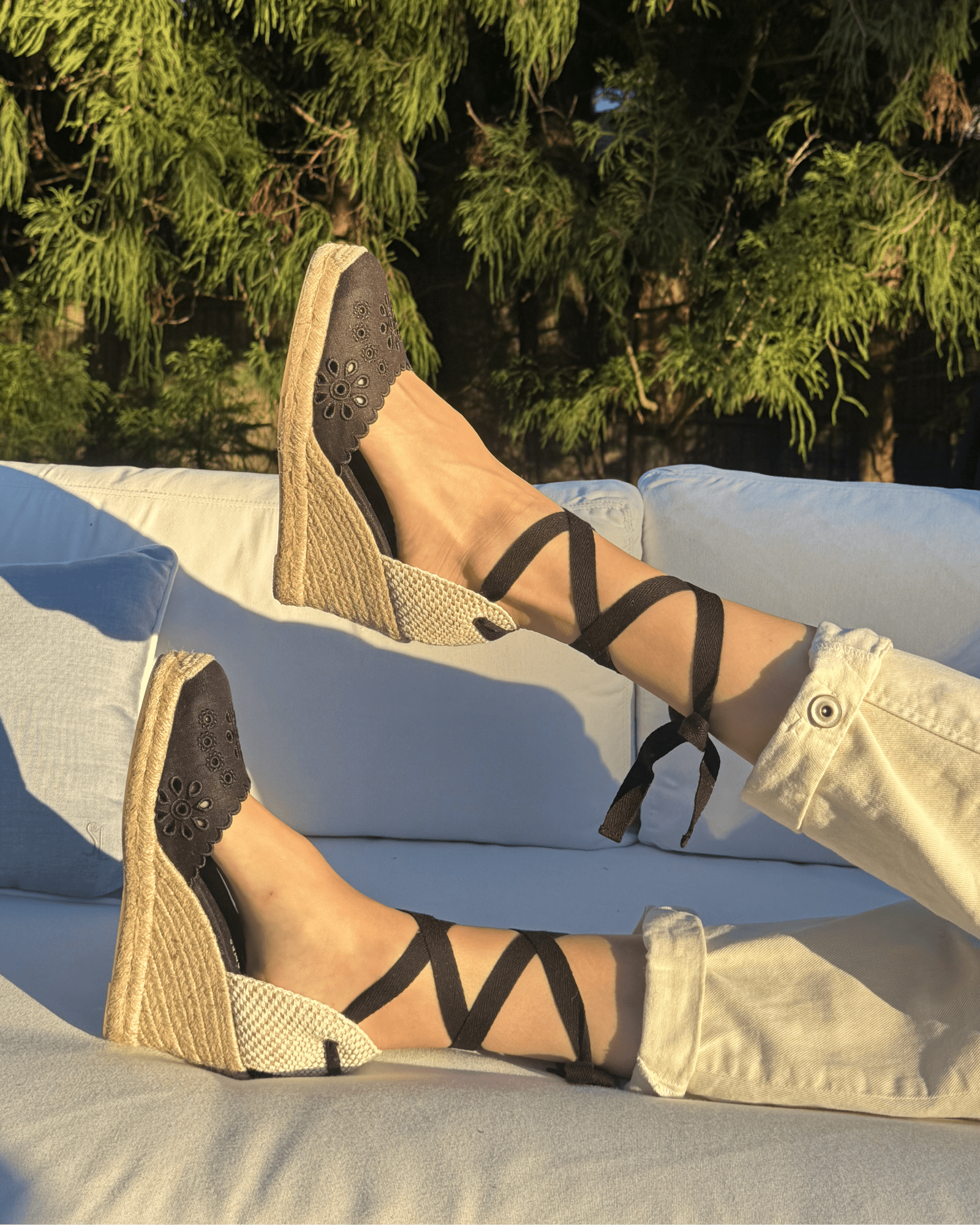 Mira Wedge Espadrille | 100% Linen, Jute Wrapped Heel, Womens Espadrille Wedges 1