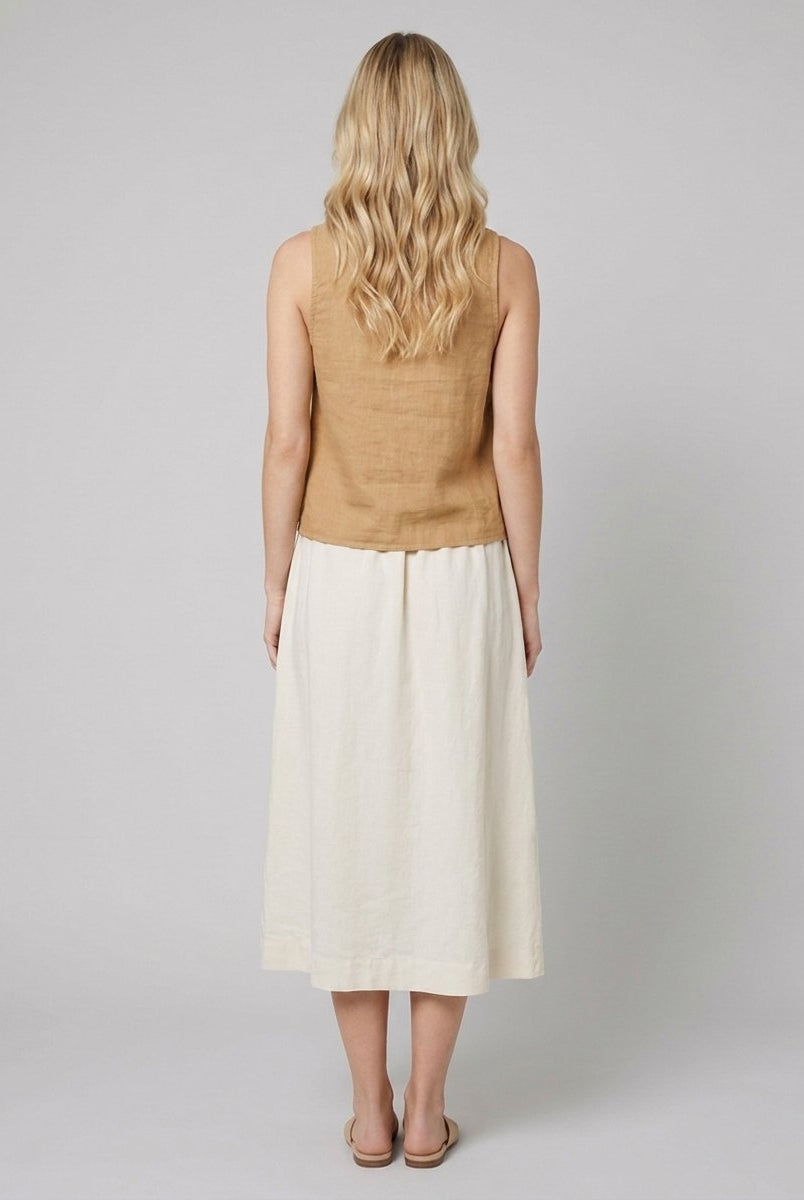 Mira Women's Blouse | Linen Long Sleeve with Bow Tie Detail 3