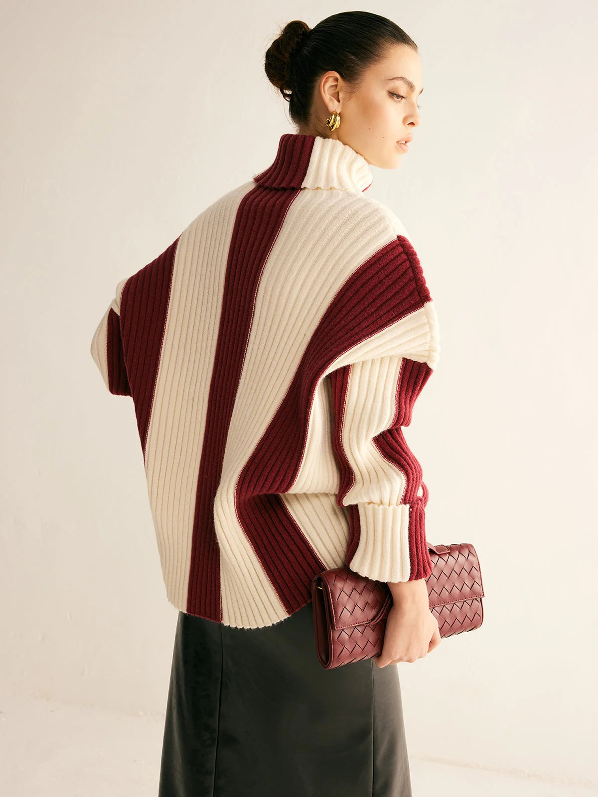 Nora Colour-Block Sweater for Women | Ribbed Knit, Hip Length 3