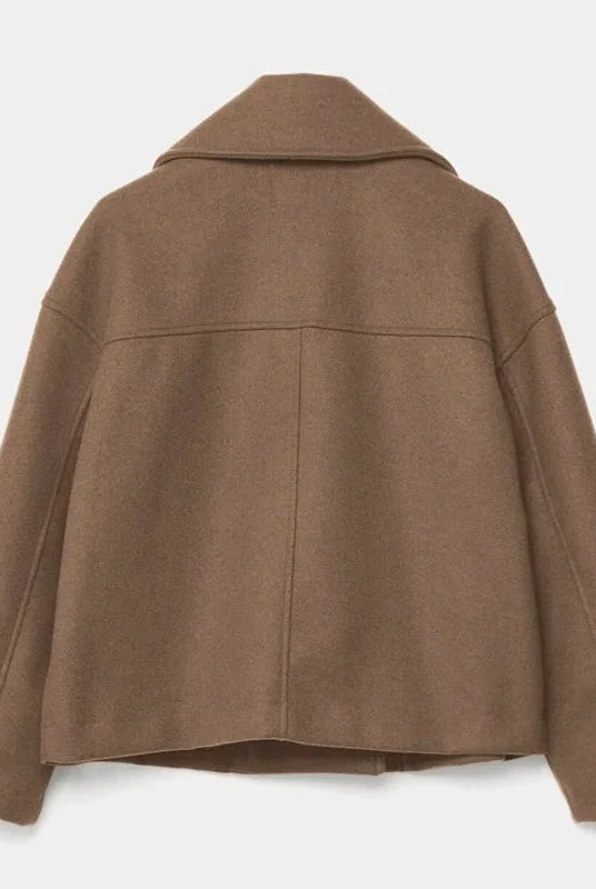Nora Women's Coat | Cropped, Double-Breasted, Notched Lapels 6
