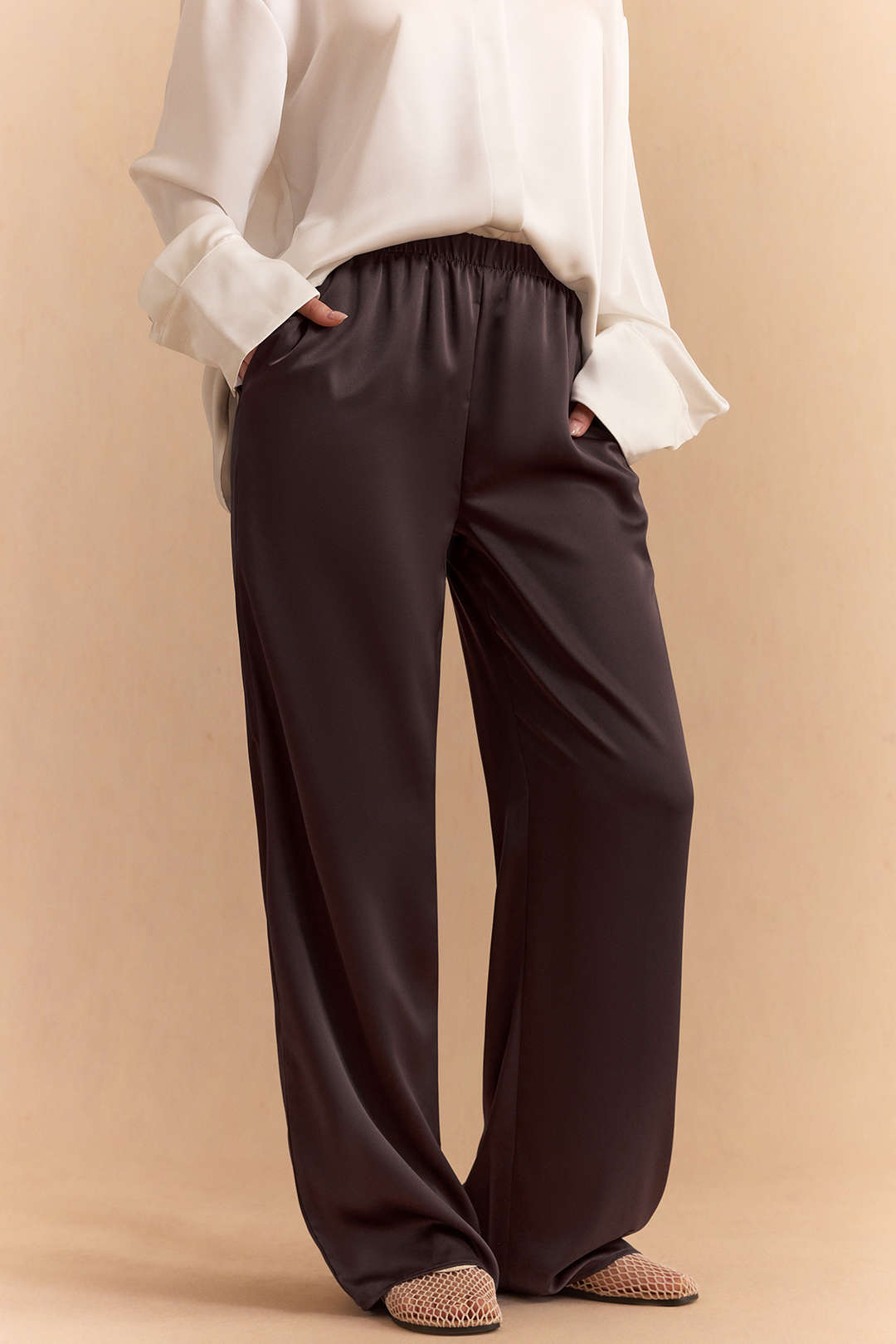 Nora Women's Pants | Smooth Polyester, Straight Leg 1