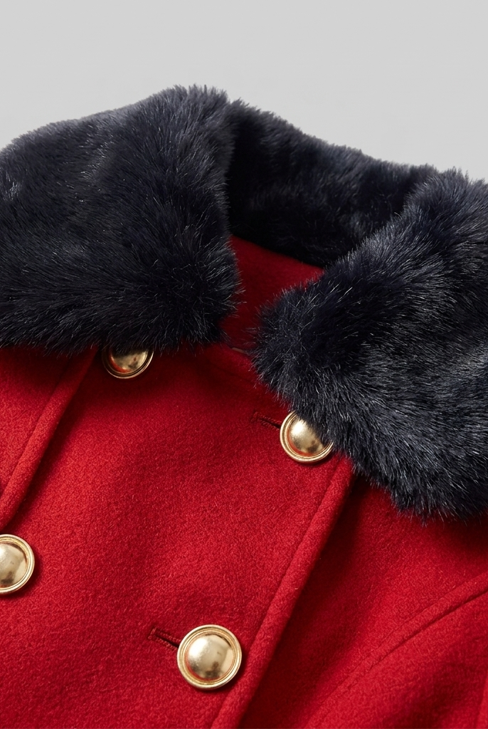 Nora Wool Trench Coat | Sherpa Lined, Fur Collar for Women 5
