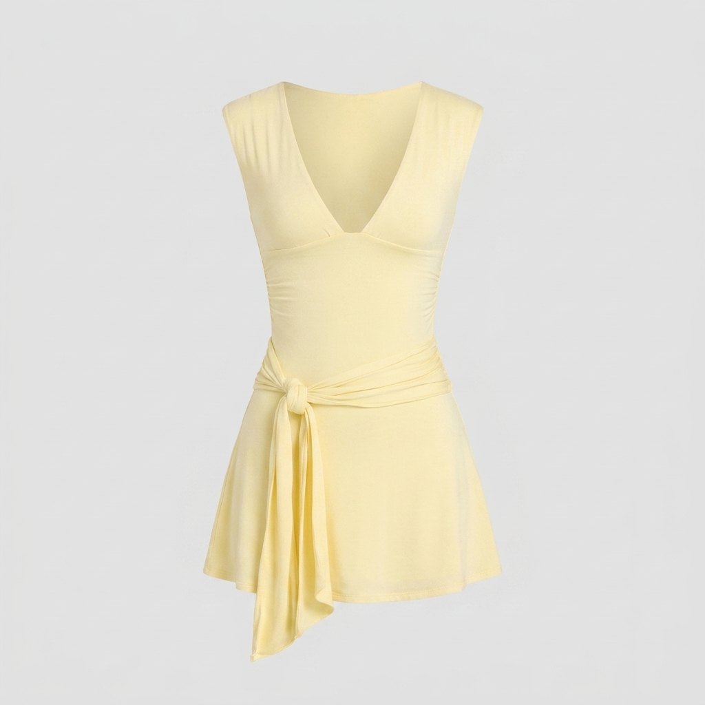 Norela Women's Dress | Modal Wrap, A-Line Silhouette, Plunge Neckline 4